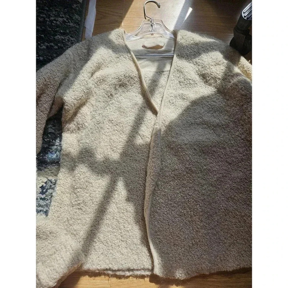 Zadig & Voltaire Boucle Wool Beige Open Cardigan Jacket Designer Coat Size M - Picture 7 of 14